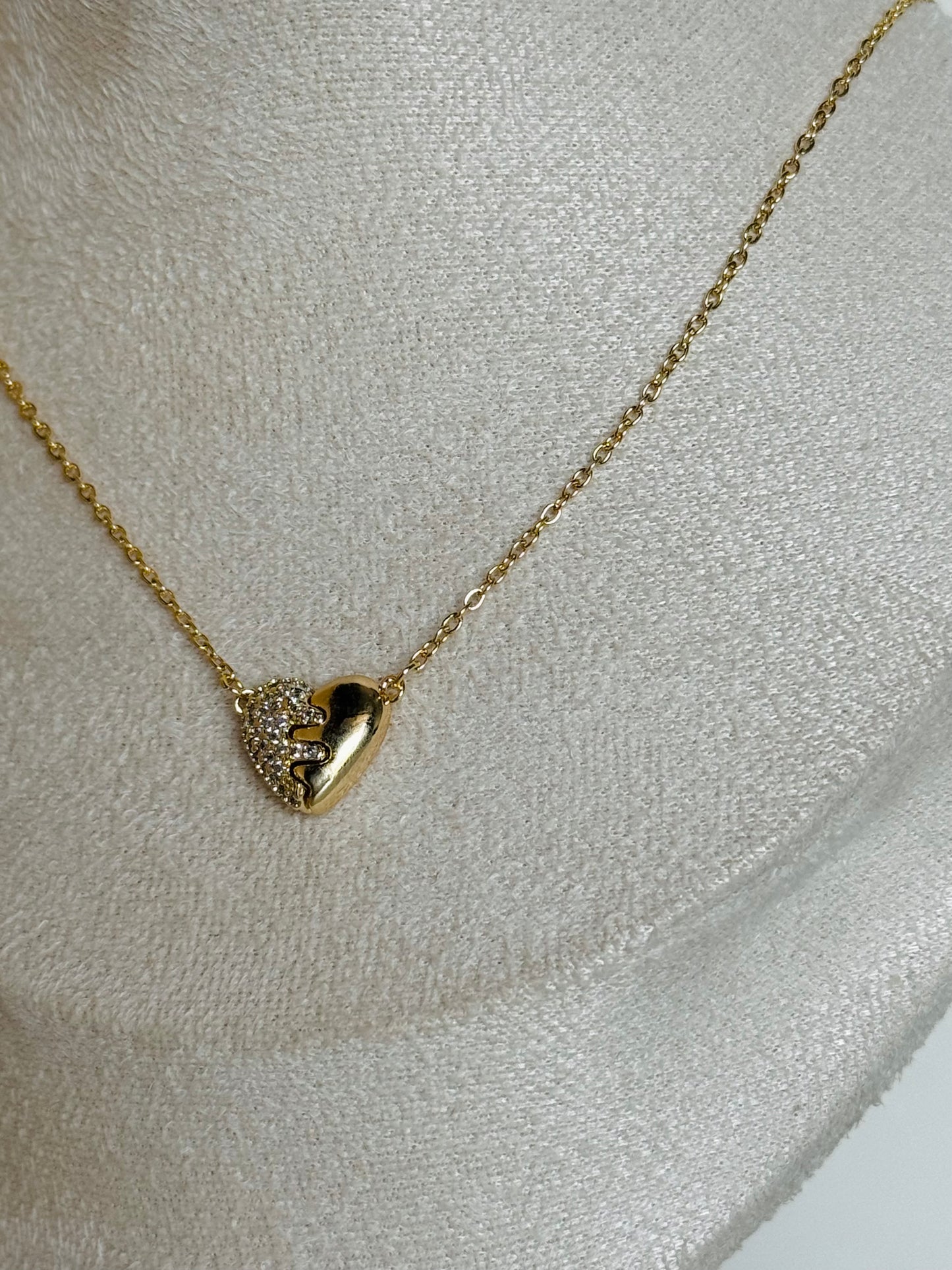 Heart break chain pendant