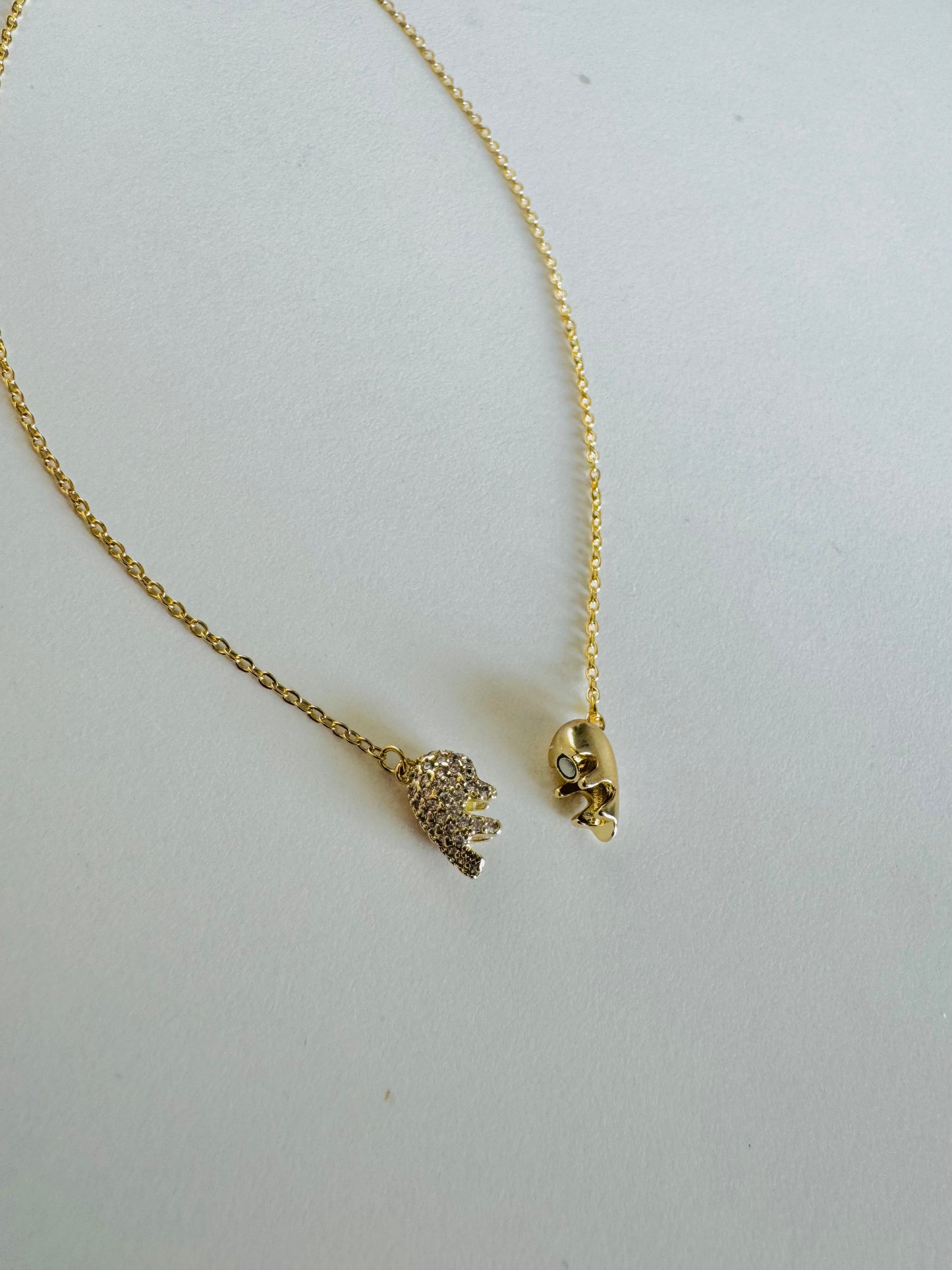 Heart break chain pendant